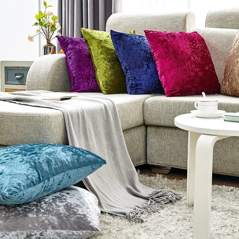 Housse de Coussin en Velours – Luxe Ultra Doux pour Votre Salon